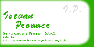 istvan prommer business card